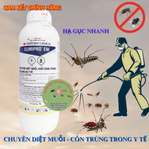 (Chính hãng) Thuốc diệt muỗi, diệt ruồi SUMIPRO EW 1 lít - hạ gục nhanh - Nhật Bản - dùng trong y tế