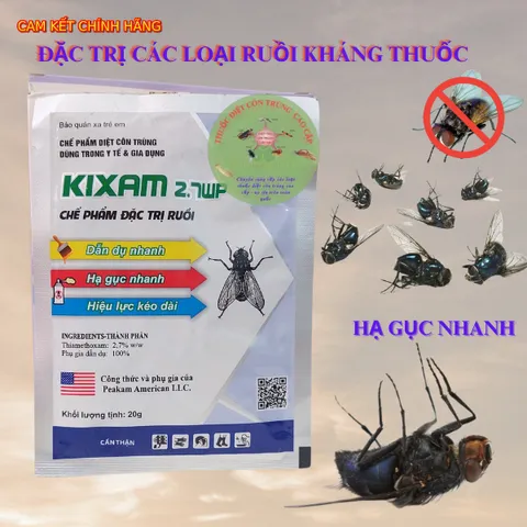(Chính hãng) (combo 5 gói)Thuốc Diệt Ruồi KIXAM 2.7 WP (20g) - Chuyên diệt các loại Ruồi kháng thuốc - kéo dài hiệu lực