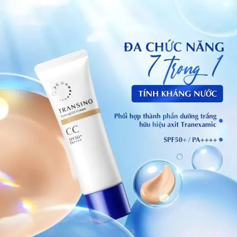 Kem Trang Điểm Transino Whitening CC Cream SPF50+/PA++++ 30g - Che Khuyết Điểm, Chống Nắng, Độ Ẩm Tự Nhiên, Màu Be Tự Nhiên 872154