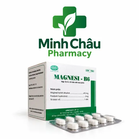 Viên uống bổ sung Magnesi B6 ( 470/5mg) z120  giúp bổ sung Magie và vitamin B6 giảm chuột rút,căng thẳng-Hộp 100 viên