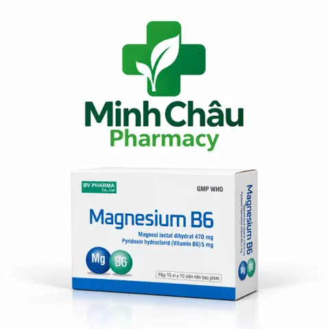 Magnesium B6 BV Pharma Hộp 100 Viên (10 Vỉ x 10 Viên)