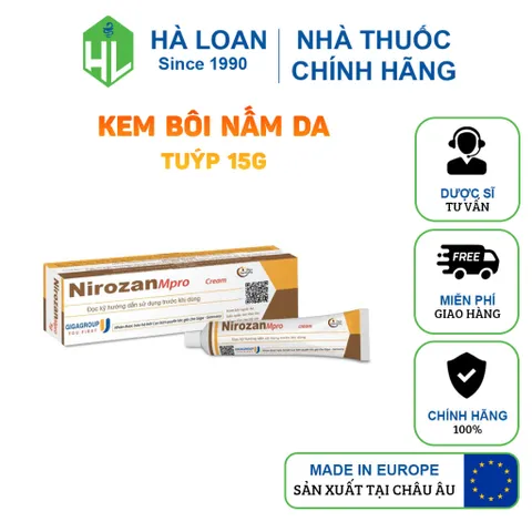Kem bôi nấm da lác hắc lào lang ben hiệu quả nirozan(Tuýp 5g)