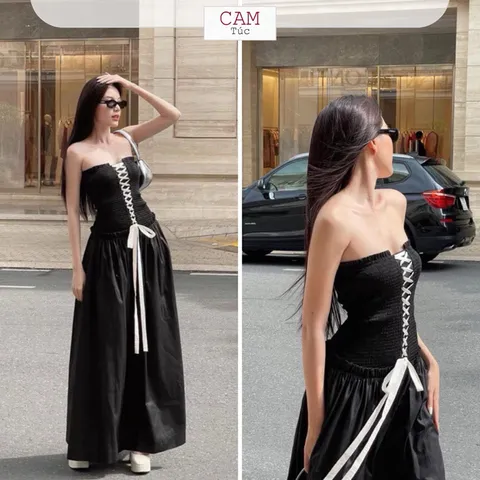 Đầm Maxi, Đầm Ống Dài, Đầm Xoè Maxy Đan Dây Cách Điệu