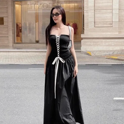 Đầm Maxi, Đầm Ống Dài, Đầm Xoè Maxy Đan Dây Cách Điệu