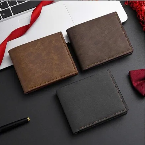 Ví Nam Da Lộn PU Cao Cấp Siêu Mỏng Gọn 9.1x11.5cm - Bifold Wallet Nam Tính Lịch Lãm