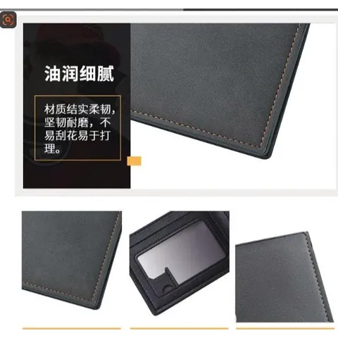 Ví Nam Da Lộn PU Cao Cấp Siêu Mỏng Gọn 9.1x11.5cm - Bifold Wallet Nam Tính Lịch Lãm