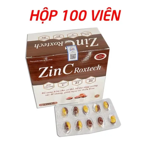 Viên uống ZinC Roxtech bổ sung Kẽm, Vitamin C giúp tăng đề kháng, bồi bổ sức khỏe 