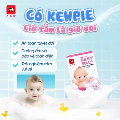 Xà phòng tắm cho bé COW Baby Soap Nhật Bản an toàn, dịu nhẹ cho làn da bé 90g