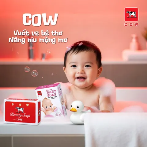 Xà phòng tắm cho bé COW Baby Soap Nhật Bản an toàn, dịu nhẹ cho làn da bé 90g