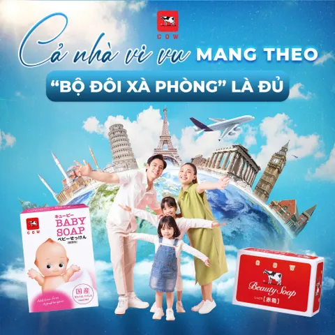 Xà phòng tắm cho bé COW Baby Soap Nhật Bản an toàn, dịu nhẹ cho làn da bé 90g