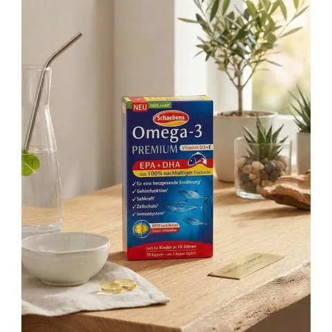 Viên uống dầu cá Schaebens Omega 3 Premium Vitamin E - Hàng Chính Hãng Đức 70 Viên