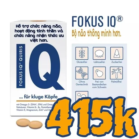 Viên uống bổ não Fokus IQ nội địa Đức, tăng cường tập trung trí nhớ, hiệu suất tinh thần