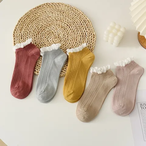 SÉT 10 đôi tất vớ nữ cổ bèo Vintaga nhiều màu