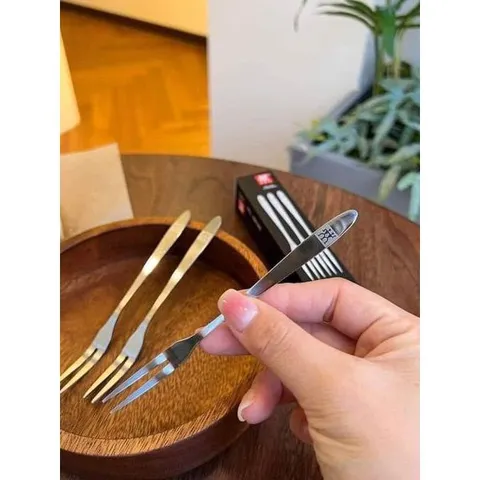 Hộp 10 dĩa inox ăn trái cây, đồ tráng miệng bằng inox 304 cao cấp, sang trọng
