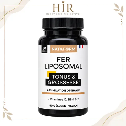 Nat&Form Fer Liposomal 60 Viên Bổ Sung Sắt Liposomal, Vitamin C B9 B12