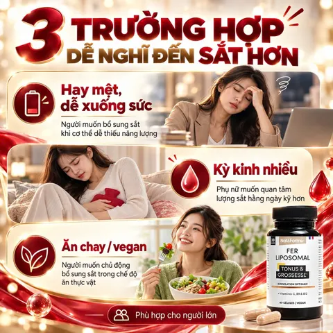 Nat&Form Fer Liposomal 60 Viên Bổ Sung Sắt Liposomal, Vitamin C B9 B12