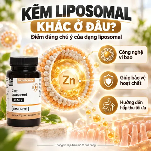 Nat&Form Zinc Liposomal 60 Viên – Kẽm Liposomal 15mg Hỗ Trợ Miễn Dịch