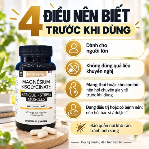 Nat&Form Magnesium Bisglycinate 90 Viên – Magie Hữu Cơ 300mg