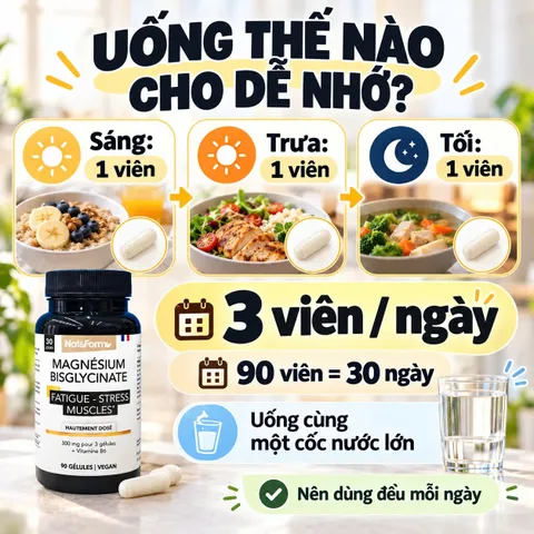 Nat&Form Magnesium Bisglycinate 90 Viên – Magie Hữu Cơ 300mg
