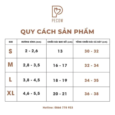 (K5) Que từ gỗ cà phê gắn dây kiểu 2 - Làm sạch răng, giải stress cho boss