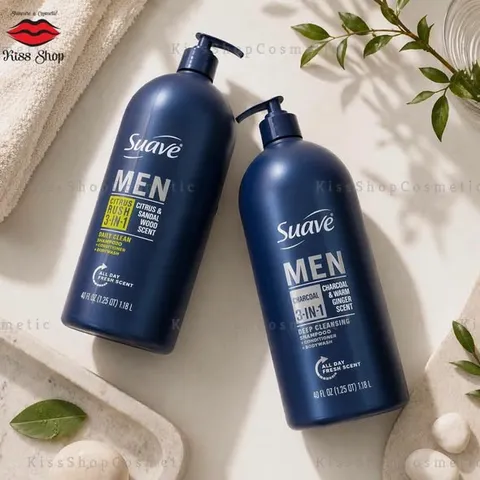 Sữa tắm gội Suave Men 3in1 Citrus Rush 1.18L nam tiện lợi
