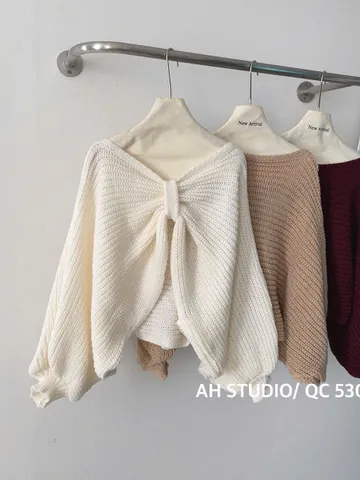 Áo khoác len nữ dáng rộng mặc được 2 kiểu