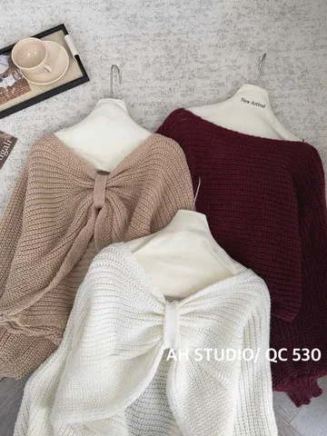 Áo khoác len nữ dáng rộng mặc được 2 kiểu