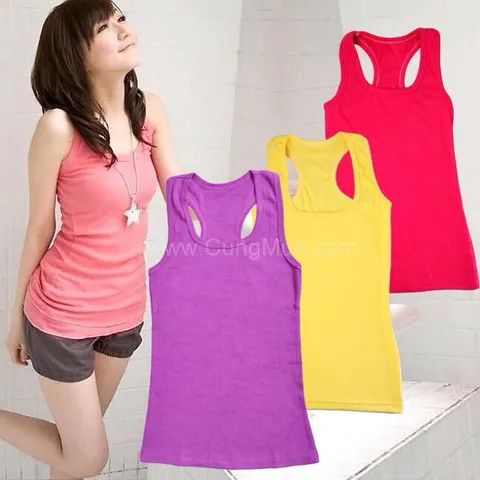 Áo thun 3 lỗ nữ hàng thun cotton mềm, mịn