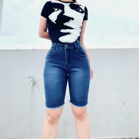 [Bigsize] Quần Jean Lửng Gối Nữ Hàng Co Giãn Mạnh Mẫu Trơn Tua Lai Màu Xanh Đậm Mã 4465