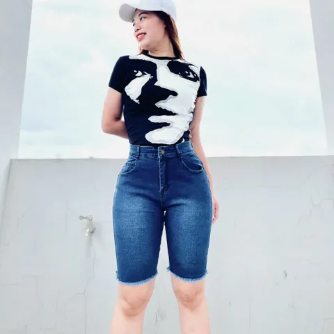 [Bigsize] Quần Jean Lửng Gối Nữ Hàng Co Giãn Mạnh Mẫu Trơn Tua Lai Màu Xanh Đậm Mã 4465