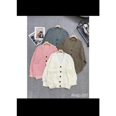Áo Khoác Len Cardigan Nữ Dáng Rộng Phong Cách Hàn Quốc