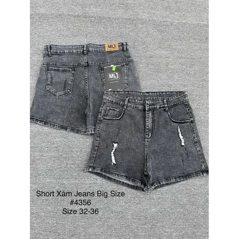 [Bigsize] Quần Sọt Jean Nữ Hàng Co Giãn Mạnh Mẫu Rách Màu Xám 2639