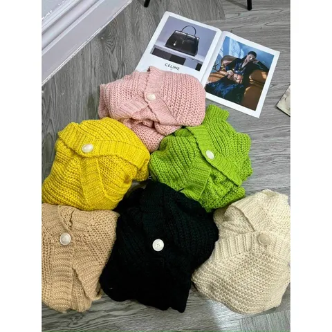 Áo khoác len cardigan nữ 1 nút tay dài