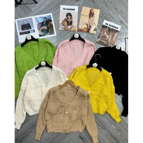 Áo khoác len cardigan nữ 1 nút tay dài