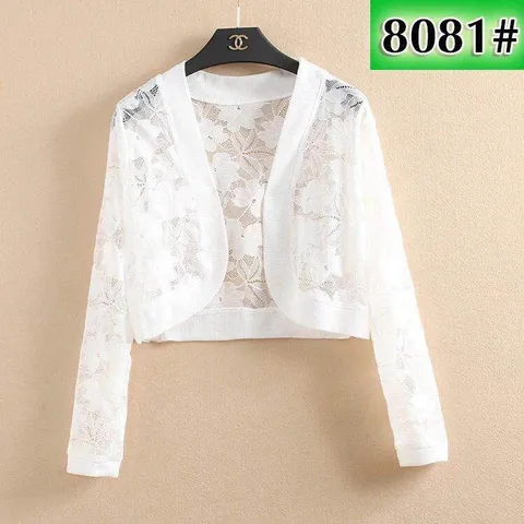 Áo Khoác Ren Lửng Khoác Nhẹ Tay Dài Phối Đầm Hoa Văn Đẹp