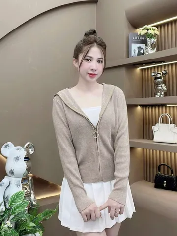 Áo khoác len nón hàng cao cấp ảnh thật
