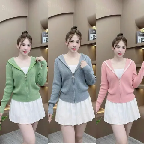 Áo khoác len nón hàng cao cấp ảnh thật