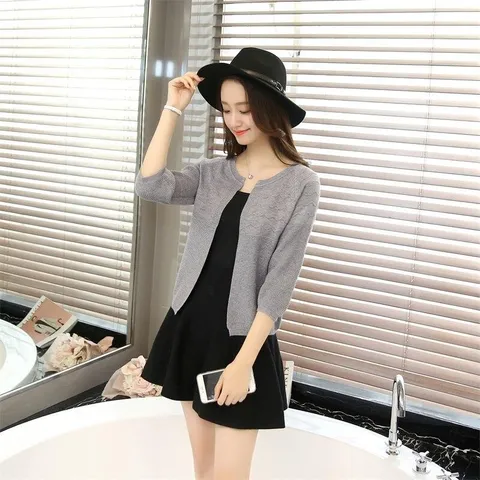 Áo khoác len dệt kim nữ tay lỡ gợn sóng hàng nhập len dày đẹp