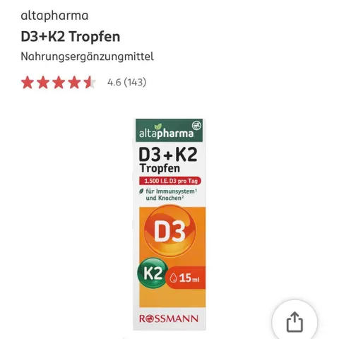 Altapharma D3 K2 Tropfen – nhỏ gọn, tiện lợi, an toàn cho cả gia đình