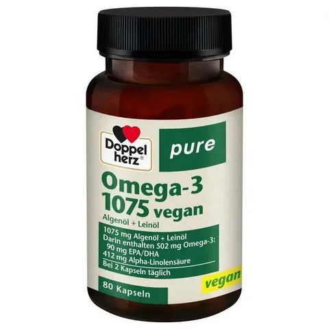 Omega 3 1075 Vegan thuần chay từ dầu tảo và dầu hạt lanh của Đức 80v