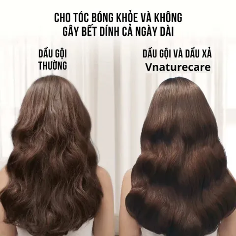 Combo dầu gội dầu xả Vnaturecare phục hồi tóc hư tổn, ngừa tóc rụng cho tóc vào nếp suôn mượt 300ml/ chai