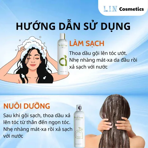 Combo dầu gội dầu xả Vnaturecare phục hồi tóc hư tổn, ngừa tóc rụng cho tóc vào nếp suôn mượt 300ml/ chai