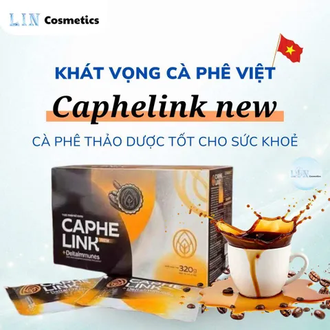 Cà Phê Thảo Dược Caphelink New Tăng Đề Kháng, Giữ Tỉnh Táo Hộp 320g (20 gói x 16g)
