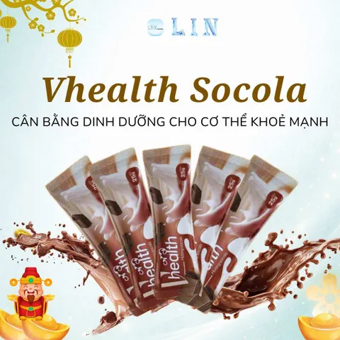 [SALE GÓI] Ngũ Cốc Dinh Dưỡng Vhealth Socola - Bổ Sung Năng Lượng, Tăng Cường Miễn Dịch, Phù Hợp Người Bận Rộn (10 Gói)