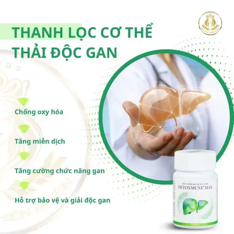 Thực phẩm chức năng giải độc gan Detoxmune Max giúp mát gan, giải độc gan tự nhiên, thải độc rượu bia thuốc lá 30 viên/ lọ