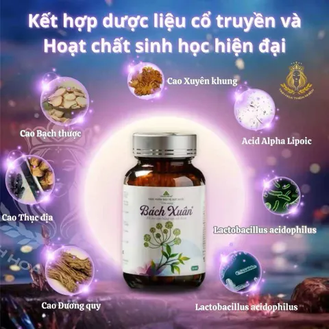 Bách Xuân giúp cải thiện tình trạng rối loạn tiết tố nữ, chống lão hóa, gìn giữ nét xuân.
