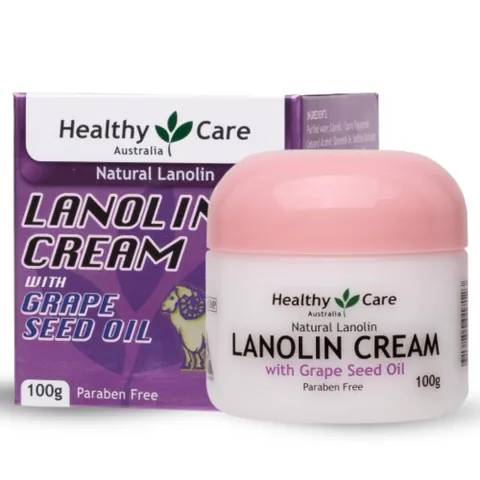 [Hàng Úc] KEM DƯỠNG TRẮNG DA NHAU THAI CỪU LANOLIN CREAM WITH GRAPE SEED OIL - 100G