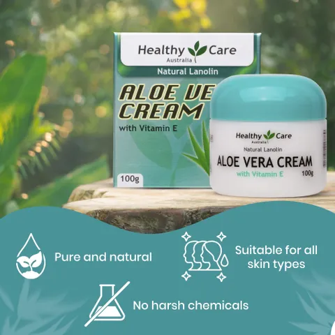 [Hàng Úc] Kem dưỡng da nha đam Healthy Care và vitamin E 100g