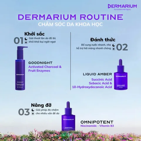 Sữa rửa mặt dạng gel Dermarium Goodnight chứa than hoạt tính làm sạch sâu dịu nhẹ, dung tích 55ml