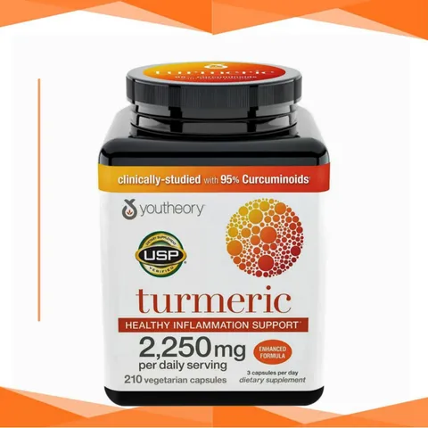 Viên uống Youtheory Turmeric 2250 mg |210 viên| Chống viêm/Hỗ trợ xương khớp chuyên sâu & Hỗ trợ chức năng gan/tiêu hóa [SP Chuẩn Mỹ]
